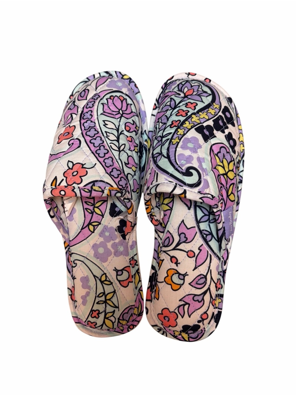Vera Bradley Maddalena Lavender Paisley Soft Quilted Slippers Size Medium 7/8